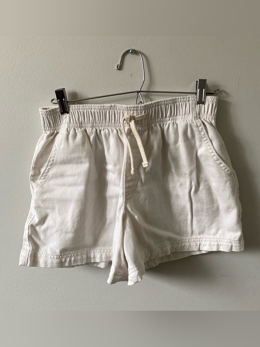 Old Navy 100% Cotton Girls High-Rise Elastic Waist Shorts in White XL 14-16